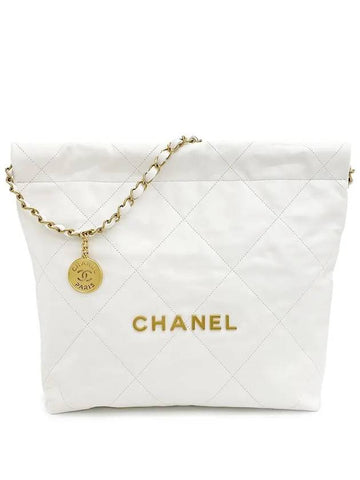 22 Bag Small White Vintage Gold Glossy Calf 3ET0798 - CHANEL - BALAAN 1