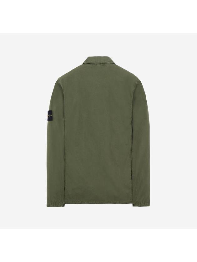 Front Pocket Wappen Patch Overshirt Zip-Up Jacket Khaki - STONE ISLAND - BALAAN 3