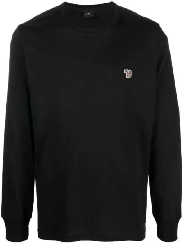 Zebra Patch Cotton Long Sleeve T-Shirt Black - PAUL SMITH - BALAAN 1