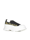 Tread Slick Lace Up Graffiti Logo Low Top Sneakers Black - ALEXANDER MCQUEEN - BALAAN 3