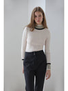 Caisienne color block half neck polar knit ivory - CAHIERS - BALAAN 5