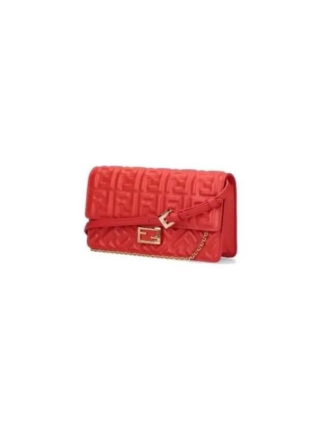 FF Baguette Nappa Leather Long Wallet Red - FENDI - BALAAN 3