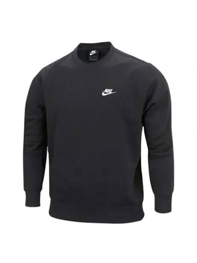 Club Fleece Crew Sweatshirt Black - NIKE - BALAAN 2