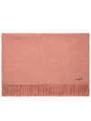 Logo Wool Fringe Scarf Rose Melange - ACNE STUDIOS - BALAAN 2