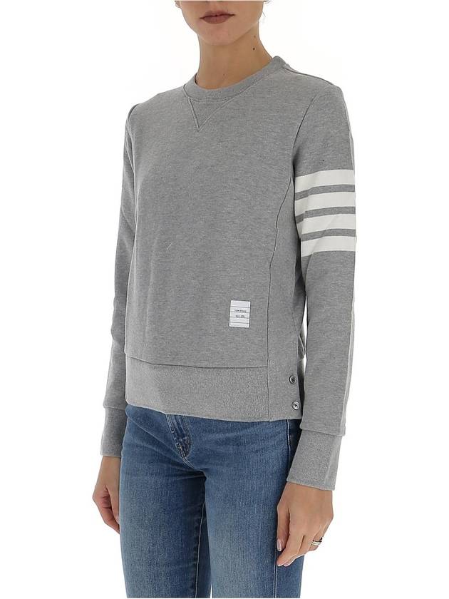 Engineered 4 Bar Stripe Loopback Jersey Knit Crewneck Sweatshirt Light Grey - THOM BROWNE - BALAAN 3