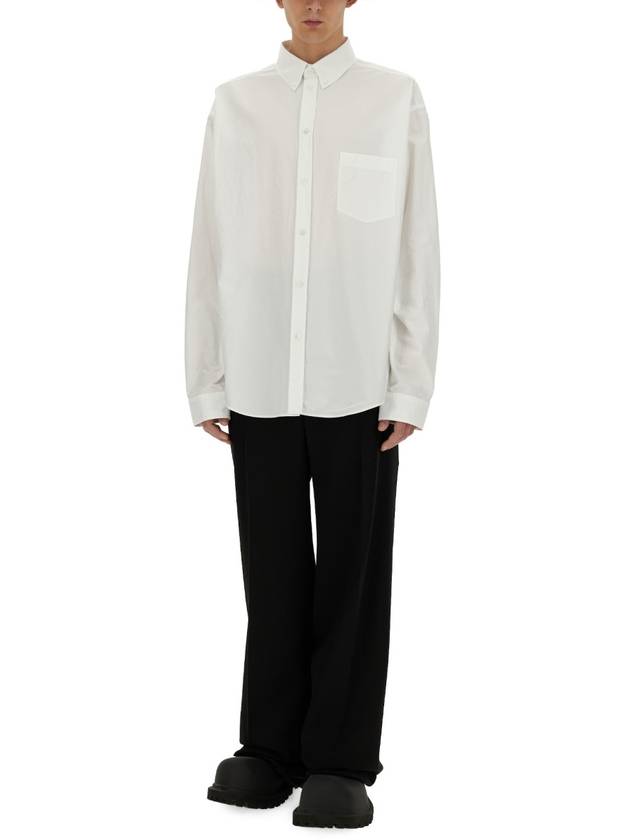 Political Stencil Large Fit Long Sleeve Shirt White - BALENCIAGA - BALAAN 3