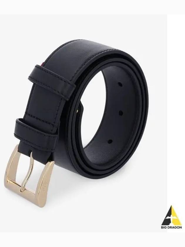 Triangle Logo Plaque City Leather Belt Black - PRADA - BALAAN 2