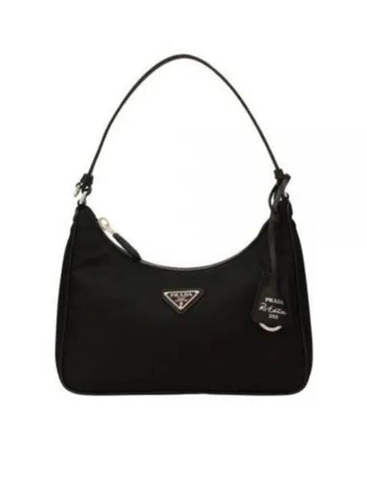 Re-Edition 2005 Silver Logo Re-Nylon Saffiano Mini Shoulder Bag Black - PRADA - BALAAN 2