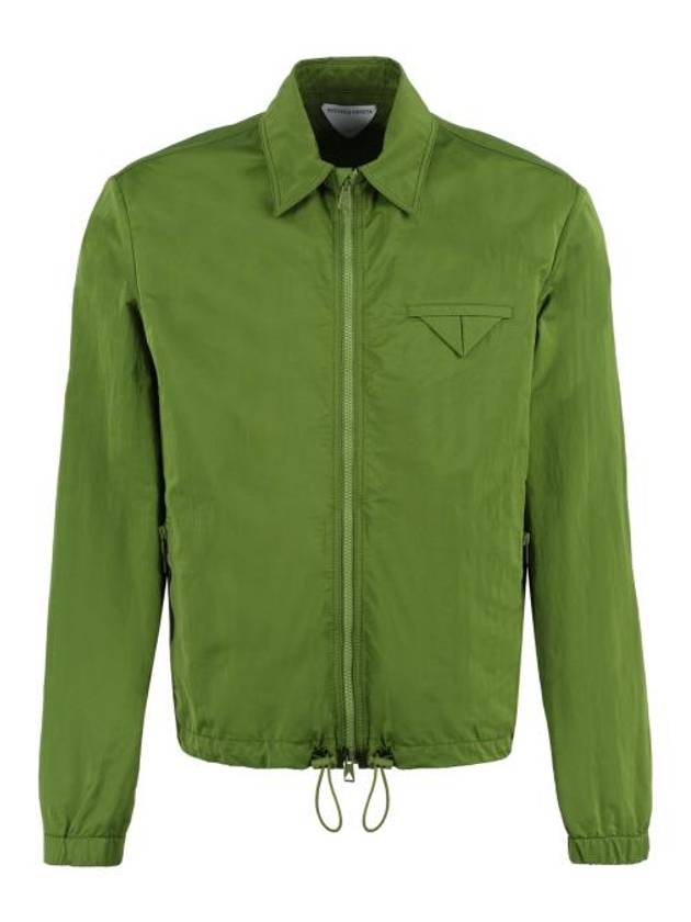 Triangle Pocket Nylon Zip Up Jacket Green - BOTTEGA VENETA - BALAAN 2