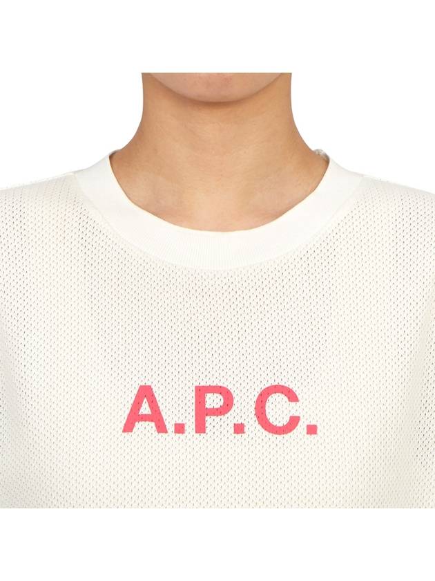 Mae Pique Mesh Short Sleeve T-Shirt White - A.P.C. - BALAAN 6