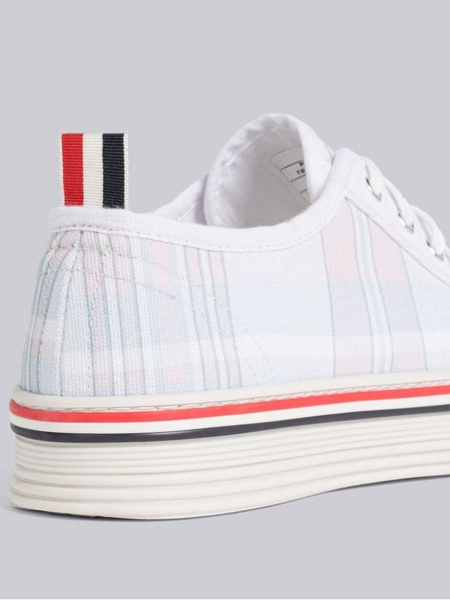 Women's Madras Canvas Collegiate Low Top Sneakers Light Pink - THOM BROWNE - BALAAN 5