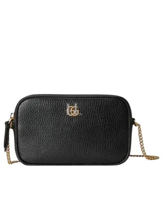 GG Marmont Super Mini Leather Cross Bag Black - GUCCI - BALAAN 2