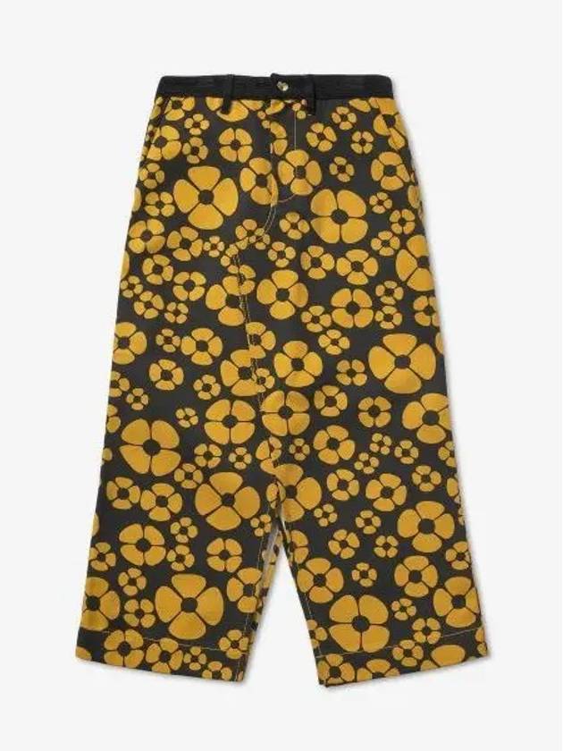 Women's Floral Print Midi H-Line Skirt Yellow - MARNI - BALAAN 2