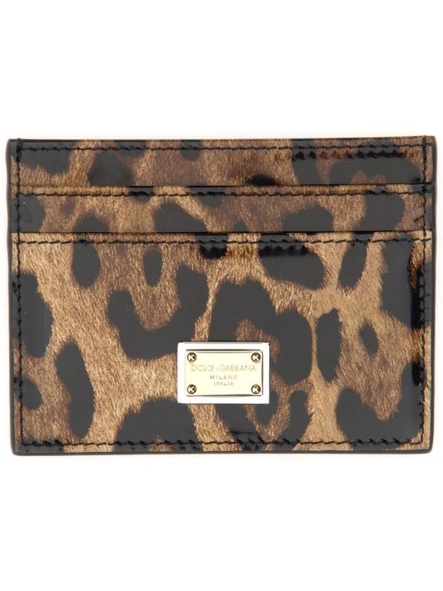 Leopard Print Leather Card Wallet Brown B0020373863 - DOLCE&GABBANA - BALAAN 3