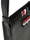 Pebble Grain Bow Phone Holder Cross Bag Black - THOM BROWNE - BALAAN 9