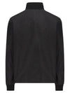 Logo Plaque Silk Blend Zip-Up Jacket Black - PRADA - BALAAN 3