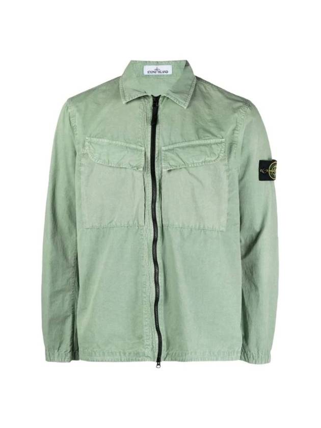 Wappen Patch Old Effect Zip-Up Jacket Green - STONE ISLAND - BALAAN 1