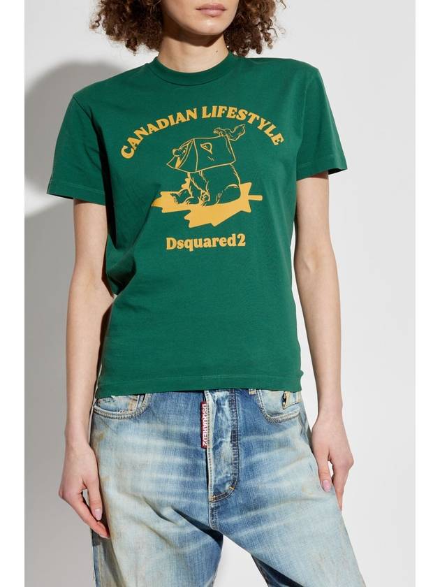 Dsquared2 T-shirt With Print, Women's, Green - DSQUARED2 - BALAAN 3