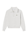 Women's Green Croc Half Zip Up Sweatshirt Off White - LACOSTE - BALAAN 1