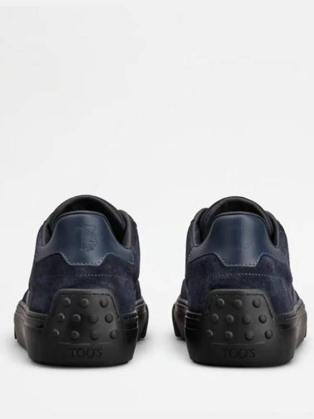 Embossing Logo Suede Low Top Sneakers Navy - TOD'S - BALAAN 4