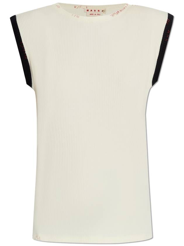 Marni Top With Decorative Stitching, Women's, Cream - MARNI - BALAAN 1