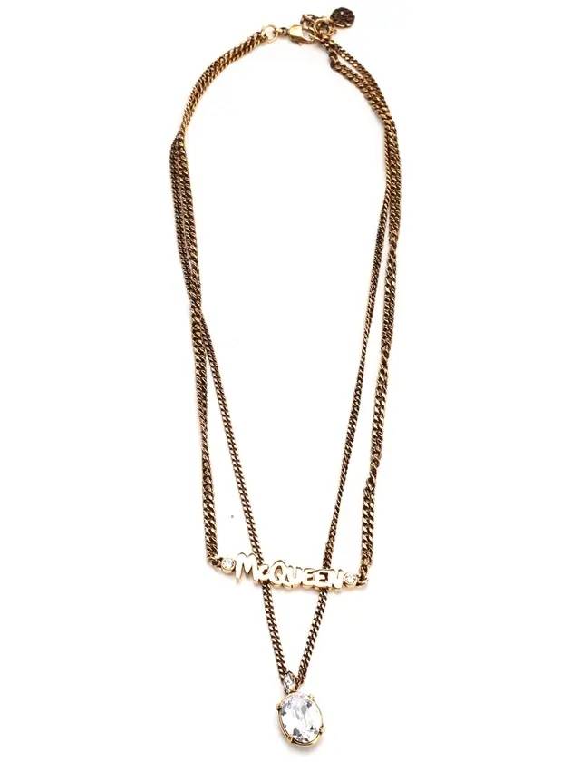 Graffiti Chain Necklace Gold - ALEXANDER MCQUEEN - BALAAN 3