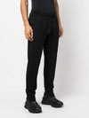 Men's Wappen Patch Cotton Fleece Track Pants Black - STONE ISLAND - BALAAN 3