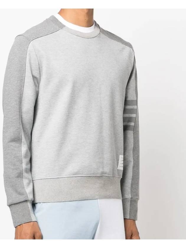 4 Bar Stripe Two Tone Loopback Sweatshirt Grey - THOM BROWNE - BALAAN 4