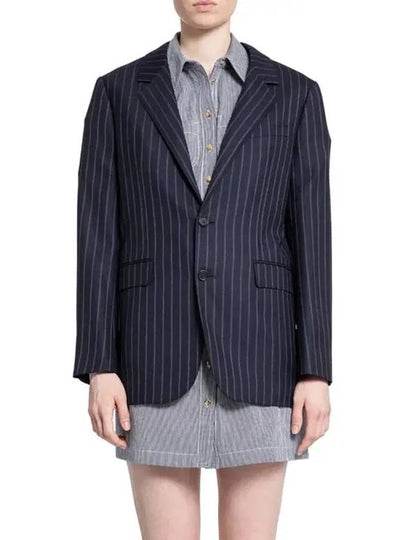 Tammy Striped Wool Blazer Jacket Navy - CELINE - BALAAN 2