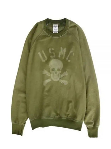 24 FR SKULL FADED ARMY GREEN LOGO PRINT SWEATSHIRT - WILD DONKEY - BALAAN 1