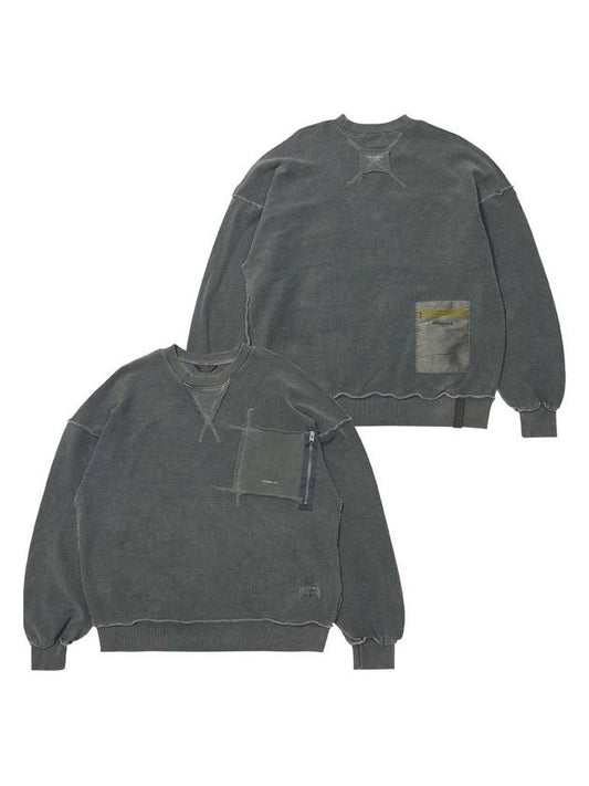 INSIDEOUT OVERSIZED PIGMENT CREWNECK V2 CHARCOAL - STIGMA - BALAAN 2