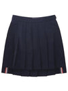 RMB Wool Mini Pleated Skirt Navy - THOM BROWNE - BALAAN 2