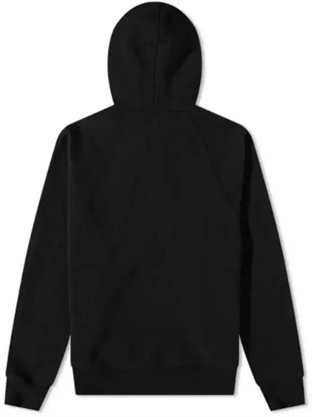 Heart Embroidered Logo Organic Cotton Hoodie Black - AMI - BALAAN 3