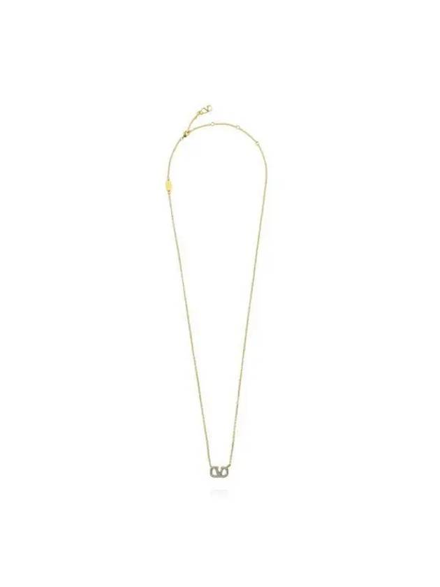 Valentino 5W2J0Q37 YCW MH5 J0Q37 Garavani V logo crystal necklace - RED VALENTINO - BALAAN 2