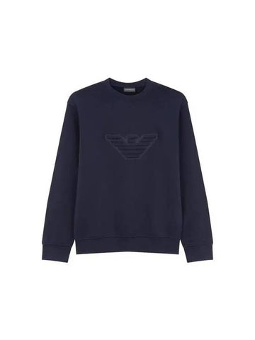 Men s 3D Logo Point Sweatshirt Navy 270191 - EMPORIO ARMANI - BALAAN 1