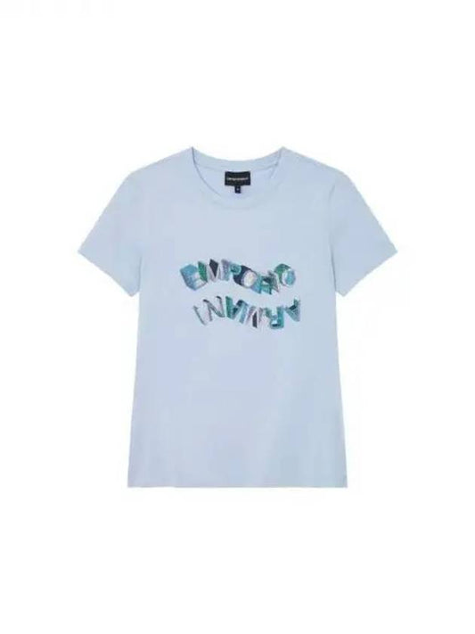 ARMANI 30 9 29 Women s Hot Piece Logo Easy T Shirt Light Blue 270978 - EMPORIO ARMANI - BALAAN 1