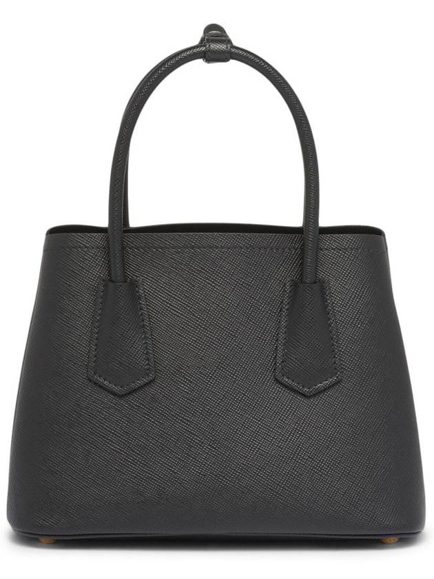 Double Saffiano Leather Mini Bag Black - PRADA - BALAAN 4