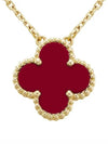 Vintage Alhambra Pendant Necklace Gold Red - VANCLEEFARPELS - BALAAN 4