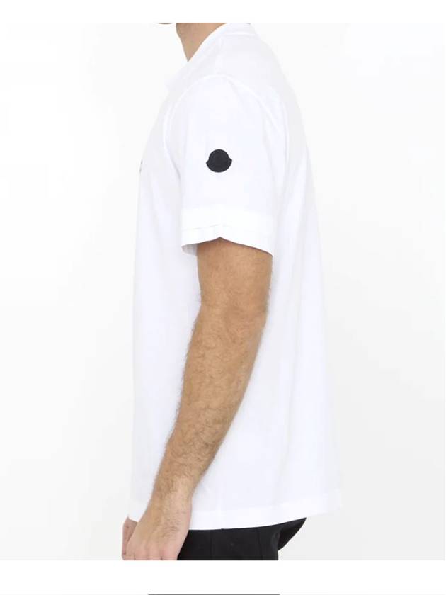 Powder Effect Logo Cotton Short Sleeve T-Shirt Optical White - MONCLER - BALAAN 6