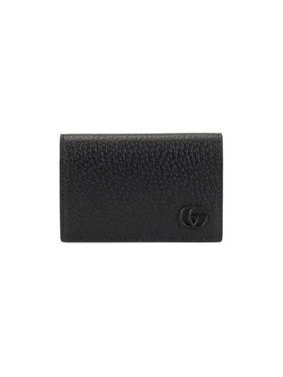 GG Marmont Leather Card Wallet Black - GUCCI - BALAAN 2