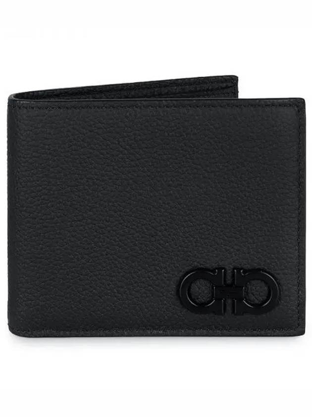 Gancini Logo Half Wallet Black - SALVATORE FERRAGAMO - BALAAN 2