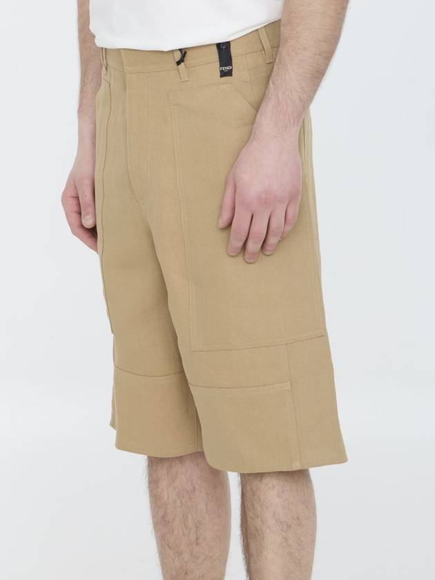 Bermuda Shorts Beige - FENDI - BALAAN 3