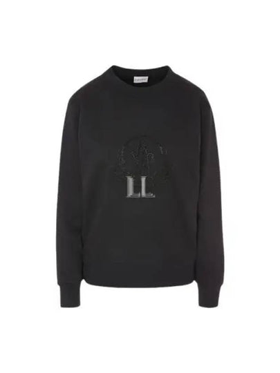 Crystal Logo Sweatshirt Black - MONCLER - BALAAN 2