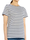 Etrille Striped Short Sleeve T-Shirt Neige Marine - SAINT JAMES - BALAAN 4