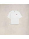 Small Heart Logo Boxy Fit Short Sleeve T-Shirt White - AMI - BALAAN 2