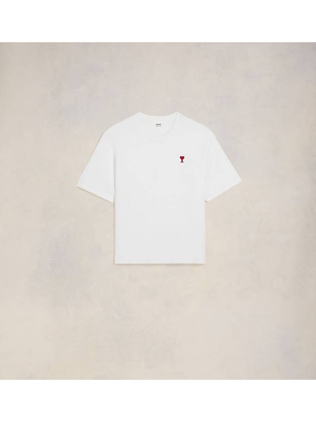 Small Heart Logo Boxy Fit Short Sleeve T-Shirt White - AMI - BALAAN 2