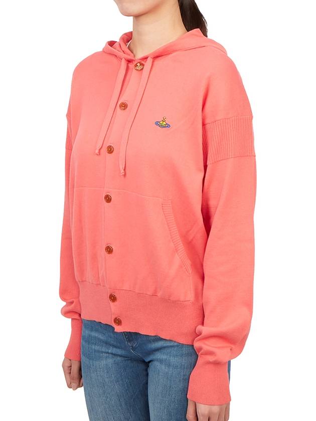 Embroidered Logo Hoodie Cardigan Pink - VIVIENNE WESTWOOD - BALAAN 4