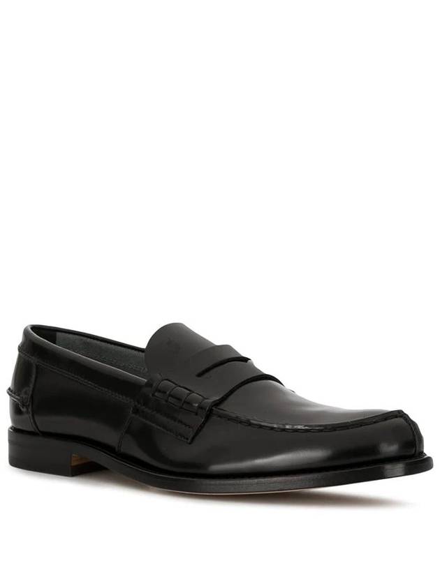 Stamped Monogram Semi-Shiny Leather Loafers Black - TOD'S - BALAAN 3