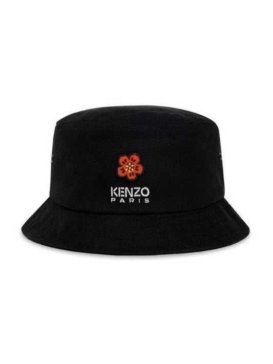 Flower Logo Bucket Hat Black - KENZO - BALAAN 1