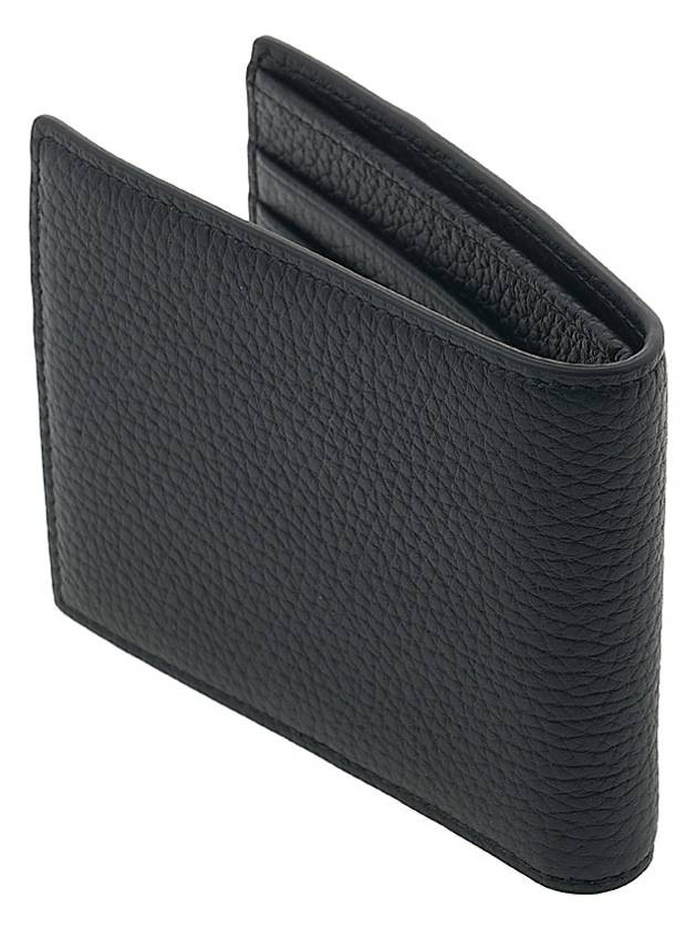 Logo Bifold Leather Half Wallet Black - BALLY - BALAAN 4